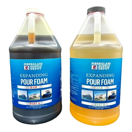 4 Lb. Density Expanding Pour Foam, 2 Part Polyurethane Closed Cell Liquid Foam for Boat and Dock Flotation, Soundproofing, Filling Voids, and Insulation (2 Gallon Kit)