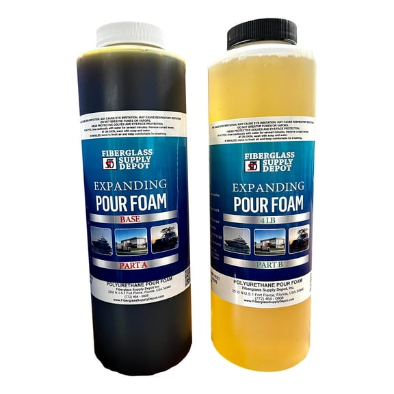 4 Lb. Density Expanding Pour Foam, 2 Part Polyurethane Closed Cell Liquid Foam for Boat and Dock Flotation, Soundproofing, Filling Voids, and Insulation (Quart Kit)