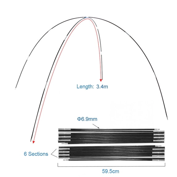Fiberglass Tent Poles Set - Camping Support Rods For Outdoor Shelters ...