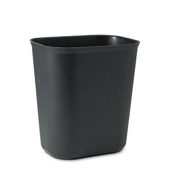Fiberglass Wastebasket, 3.5 gal, Fiberglass, Black | Bundle of 2