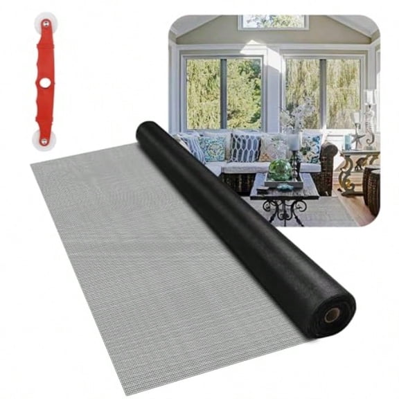 Fiberglass Window Screen Mesh Roll - 36x100' Easy-to-Cut Screen Door Mesh for Windows Pool Porch Durable Mesh Replacement Option
