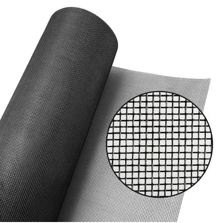 Fiberglass Window Screen Roll, EEEkit 98.4x47.2'' Windows Door Screen Mesh DIY Adjustable Screen Replacement for Windows Doors and Patio Screens (Black)