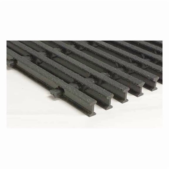 Fiberglass Pultruded Grating, 96 in Span, Grit-Top Surface, Vi-Corr Resin, Dark Gray