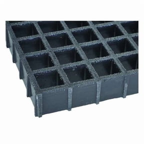 Fiberglass Molded Grating, 48 in Span, Grit-Top Surface, Corvex Resin, Dark Gray