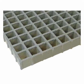 Fiberglass Molded Grating, 48 in Span, Grit-Top Surface, Light Gray 268465.02