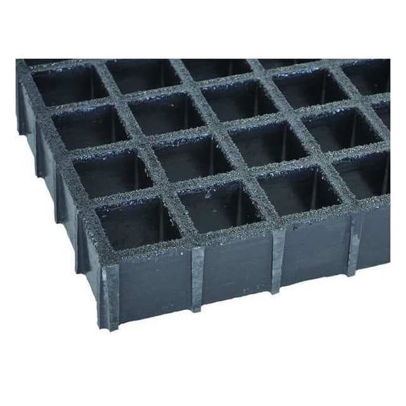 Fiberglass Molded Grating, 96 in Span, Grit-Top Surface, Corvex Resin, Dark Gray