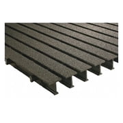 Fiberglass Pultruded Grating, 36 in Span, Grit-Top Surface, ISOFR Resin, Dark Gray