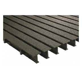 Fiberglass Pultruded Grating, 60 in Span, Grit-Top Surface, ISOFR Resin, Dark Gray