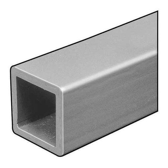 Fibergrate Sq Tube,ISOFR,Gry,1/8 Tx 2 In OD Sq,5 Ft 1644250.04