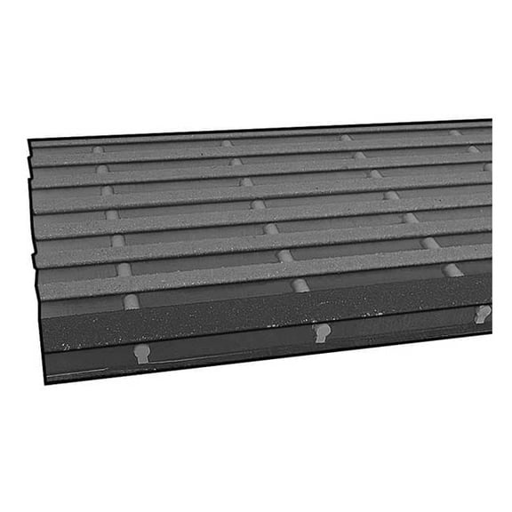 Fiberglass Bar Stair Tread Fiberglass Yellow With Black Nosing, 2 1/2 ft W x 1 in Thick