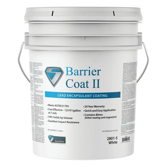 Fiberlock Barrier Coat II Lead Paint Encapsulant Coating- White, 5 Gallon