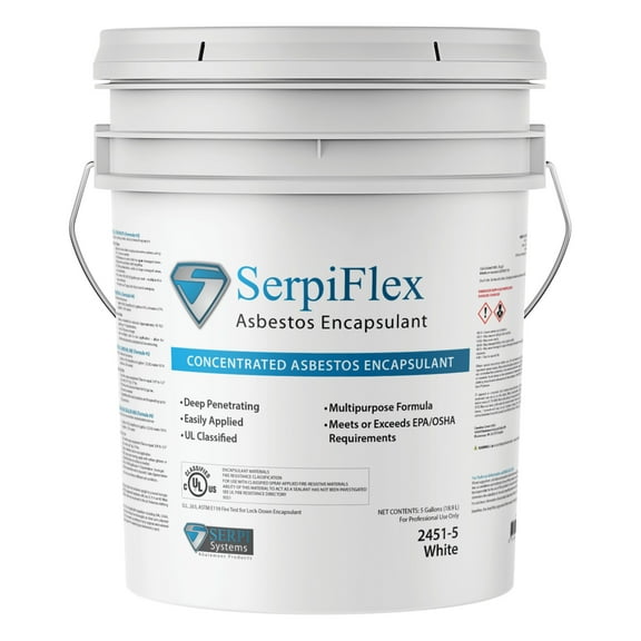 Fiberlock SerpiFlex Concentrated Asbestos Encapsulant, White, 5 Gallon