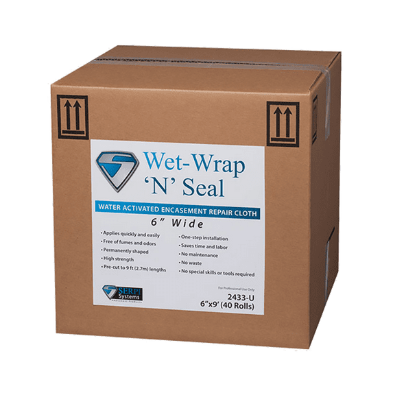 Fiberlock Wet Wrap 'N' Seal Thermal Insulation Repair, 4" x 9' (40 Rolls)