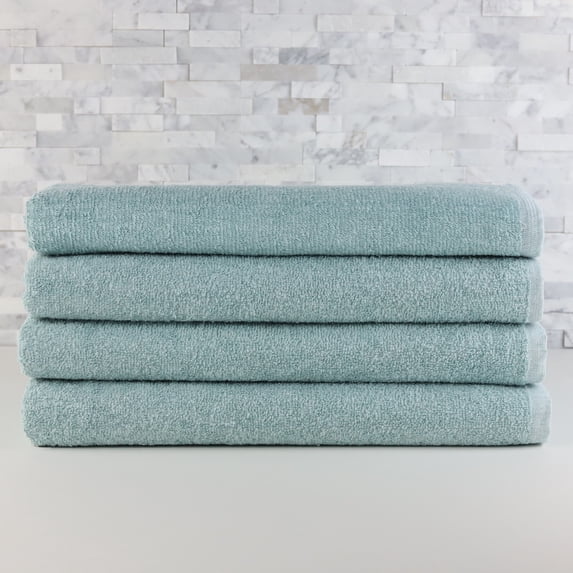 Fibertone 4-Piece Solid Beach Towel Set, Seafoam (60x30)