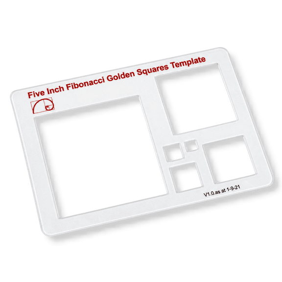 Fibonacci 5" Square Drawing Template En Ratio Stencil