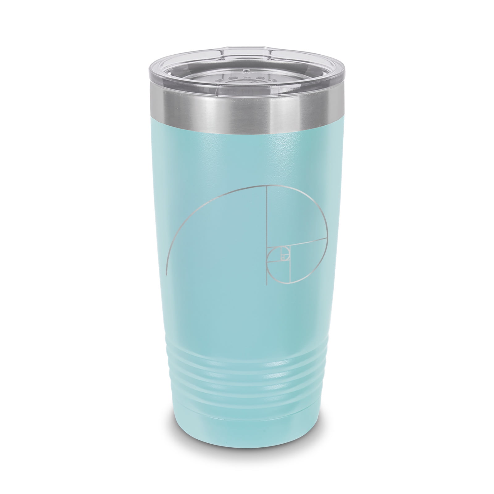 Fibonacci Golden Spiral Tumbler 20 oz - Laser Engraved w/ Clear Lid ...