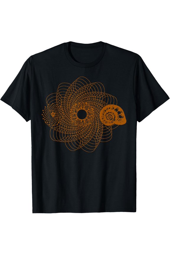 Fibonacci Math Ratio Spiral Nautilus Shell Fossil Sunflower T-Shirt Size S-5XL
