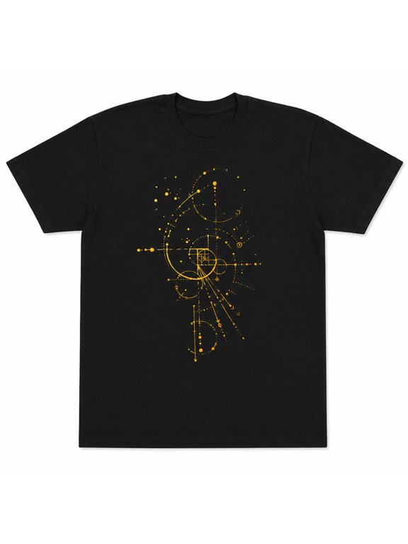 Fibonacci Shirt Celestial Golden Circles Geometric Spiritual Graphic Tee