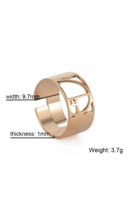 Fibonacci Spiral Golden Ratio Rings Sacred Math Stainless Steel Jewelry