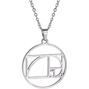 Fibonacci Spiral Necklace Golden Ratio Necklace Golden Ratio Pendant Fibonacci Numbers Jewelry Sacred Geometry Math Teacher Architect Gifts Women Men
