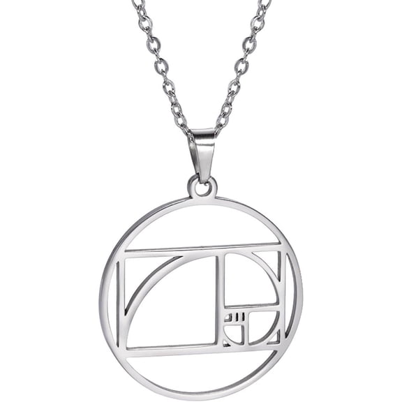 Fibonacci Spiral Necklace Golden Ratio Necklace Golden Ratio Pendant Fibonacci Numbers Jewelry Sacred Geometry Math Teacher Architect Gifts Women Men