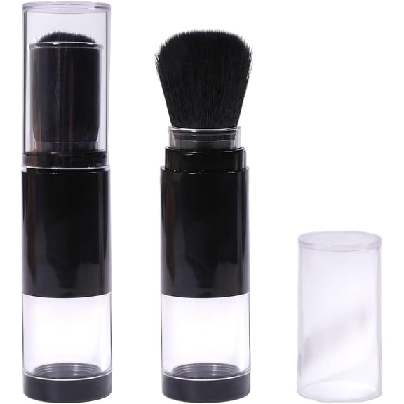 Fibre Automatic Powder Spraying Brush Foundation Brush with Plastic Bottle Makeup Supplies Black 2.6x11.2cm
