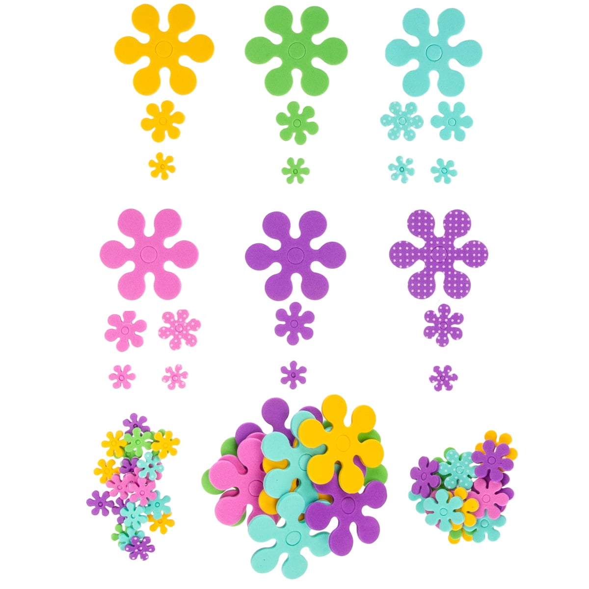 40 Pieces Colorful Lovely Flowers Foam Decoration Stickers Kids