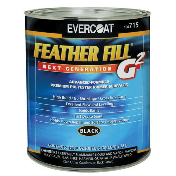 Fibre glass Evercoat FEATHER FILL G 2 100715 High-Build Polyester Primer Surfacer, 1 gal Round Can, Black