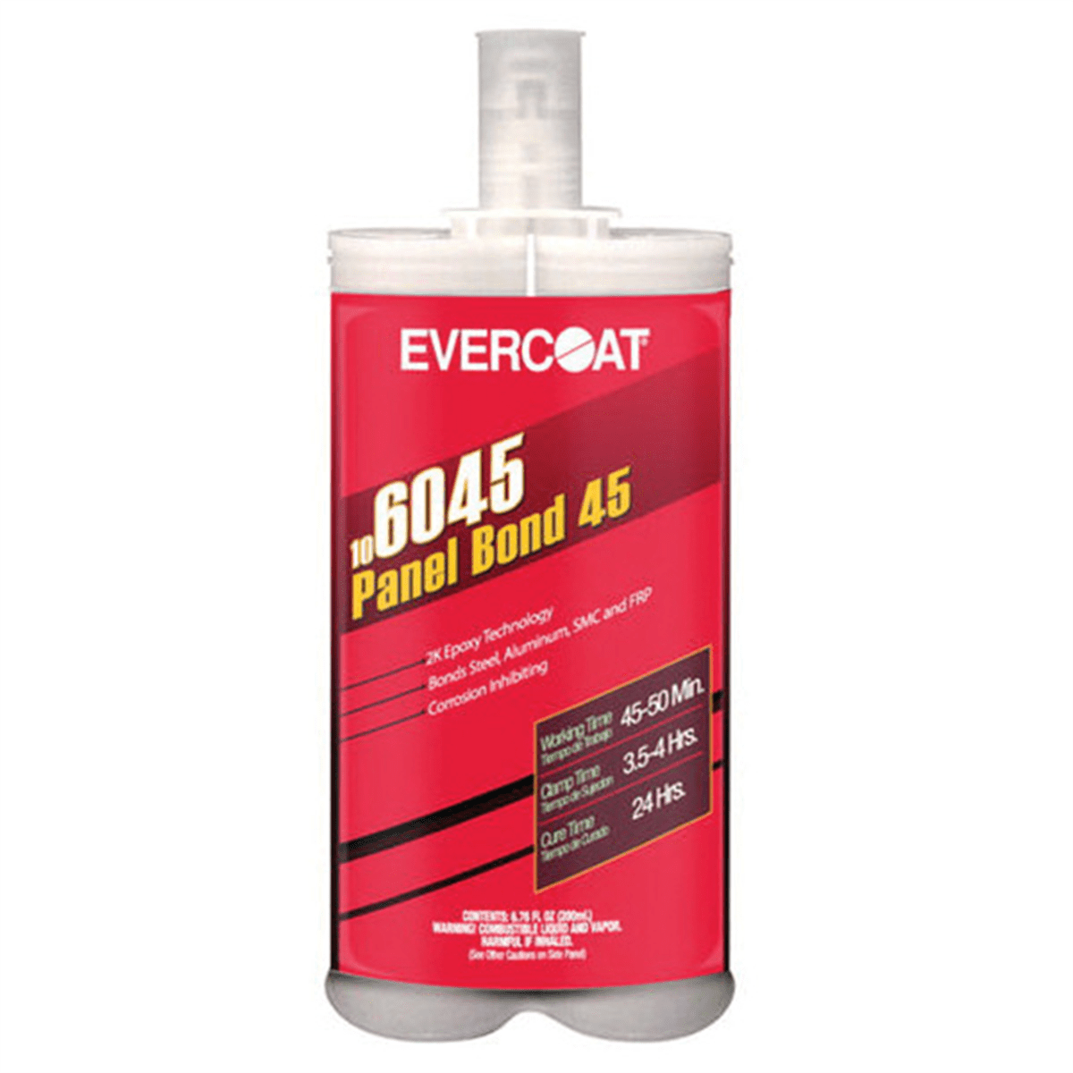 Fibre glass Evercoat Panel Bond-45 106045 2-Component Epoxy Adhesive, 200 mL Cartridge, Black, Paste, 24 hr Curing