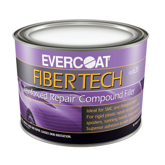 Fibre glass Evercoat FIBER TECH 100635 Reinforced Repair Compound Filler, 0.5 gal Pouch, Magenta, Heavy Paste