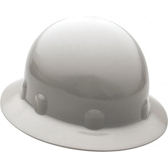 Fibre-Metal ANSI Type I, Class E Rated, 8-Point, Ratchet Adjustment Hard Hat One Size Fits Most, Gray, Full Brim