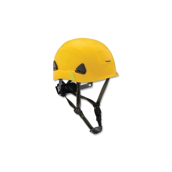 Fibre-Metal Climbing Style Safety Helmet, Dual Locking Rachet Suspension, Non-Vented, Yellow