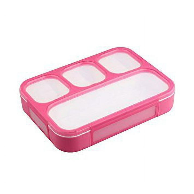 Fibre and Silicone Slim Microwave Safe Lunch Box (Pink, 540ml)