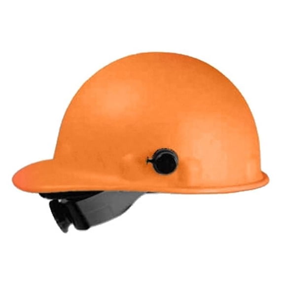 Fibre-Metal by Honeywell P2AQRW46A000 Super Eight Fiber Glass Cap Style Ratchet Hard Hat with Quick-Lok, Hi-Viz Orange, Medium