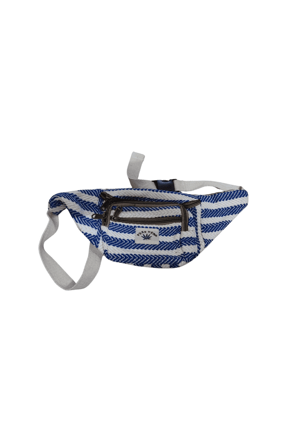 Adjustable Length Unisex Fanny Pack, Organic Cotton, Blue Hemp, 1-Piece