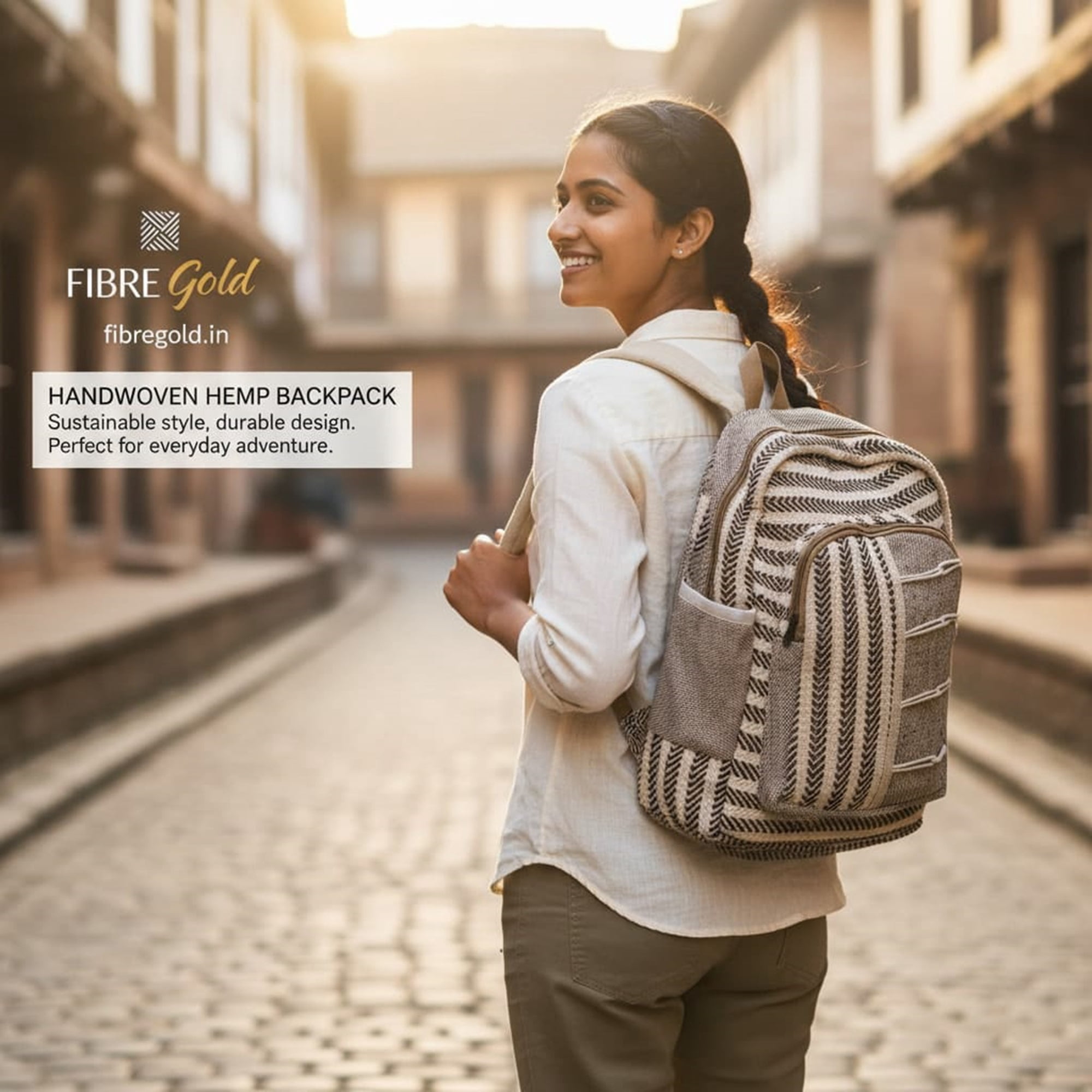NWOT Himalayan Bazaar pure hemp backpack Himalayan Handmade Hemp Backpack - Eco-Friendly & Stylish main image 3