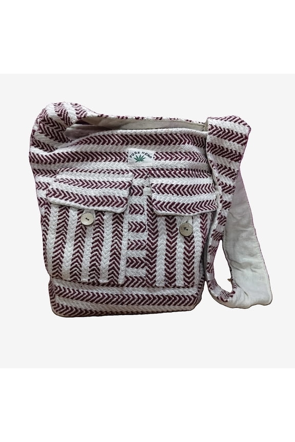 Handmade Twisted Hemp Bag–Medium Shoulder Tote for Everyday Use Stylish Bag for Women (red)