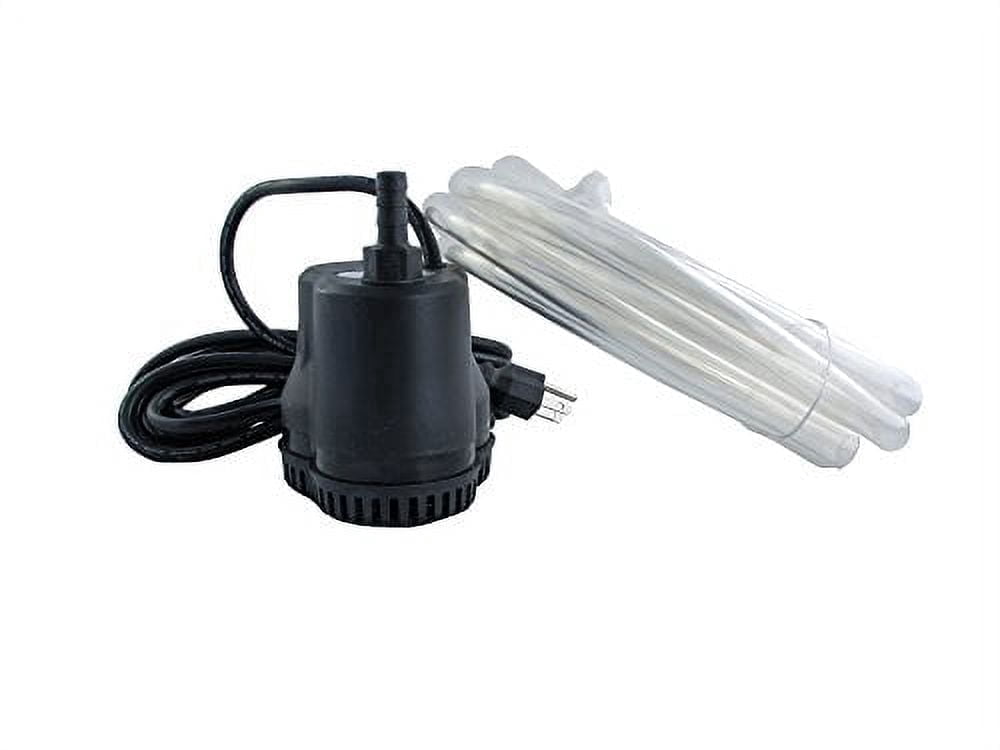 FibroPool Pool Cover Pump (600 GPH) - Submersible Electric Utility Water Pumps - 16 foot Heavy Drain Hose - For All Swimming Pools, Spas and Hot Tubs Black