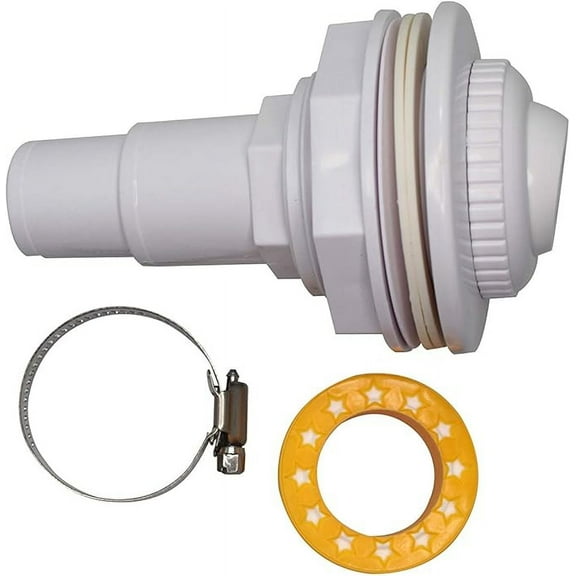 FibroPool Pool Return Jet Kit - Complete with Fittings, Eyeball Assembly, Clamp, Gaskets and PTFE Thread Tape - Compatible with Above Ground Pools