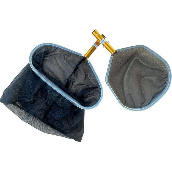 FibroPool Professional Swimming Pool Leaf Skimmer Net and Rake Kit - Ultra Fine Mesh for Above and In Ground - Heavy Duty Debris Cleaning Accessories (20 Inch)