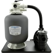 FibroPool Sand Filter Pump System For Above Ground Swimming Pools - Designed and Assembled in USA - Hose Adapters Included - High Efficiency - FSP Series FSP16 Black
