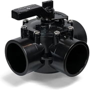 FibroPool Swimming Pool Diverter Valve - 1 1/2 inch - 3 Way - Positive Seal & Non Lube Replacement Valve for Pools and Spas Black