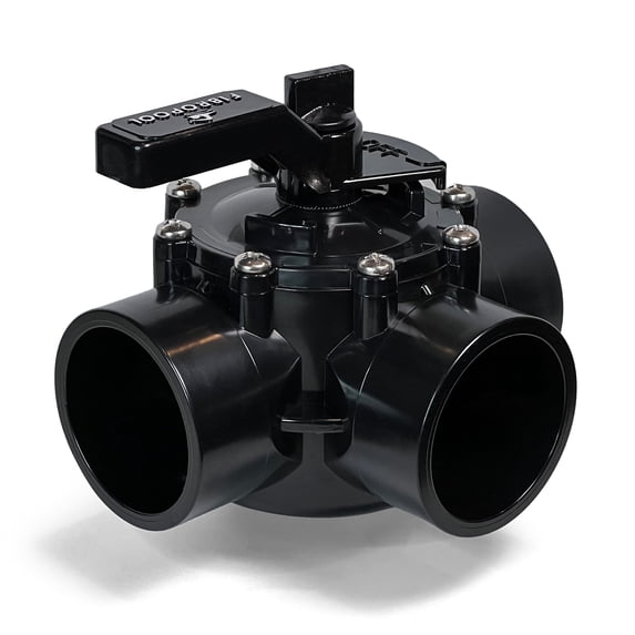 FibroPool Swimming Pool Diverter Valve - 2 Inch - 3 Way - Positive Seal & Non Lube Replacement Valve for Pools and Spas