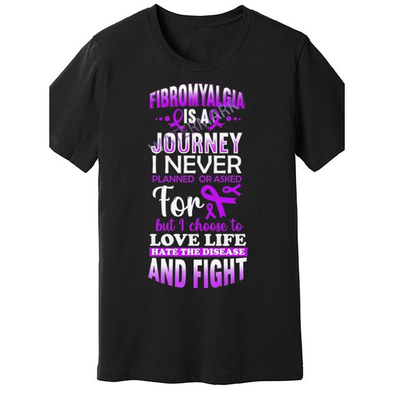 Fibromyalgia Awareness Men's Black T-Shirt - "Fibo Warrior" Inspirational Quote, 100% Cotton, Short Sleeve, Round Neck, All-Season Comfort, Machine Washable, Awareness