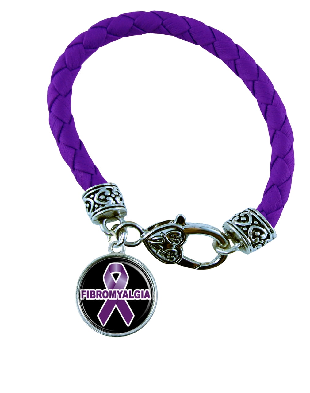 Fibromyalgia Awareness Purple Leather Bracelet Jewelry Walmart