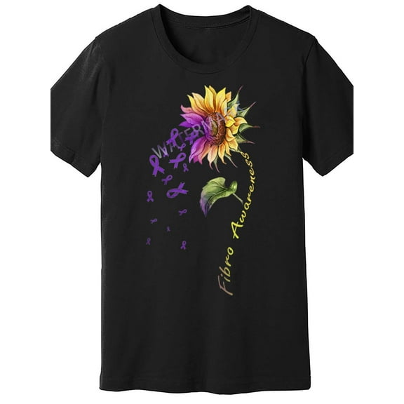 Fibromyalgia Awareness Sunflower Shirt Fibro 932464 funny Men'S Short Sleeve T-shirt black AM