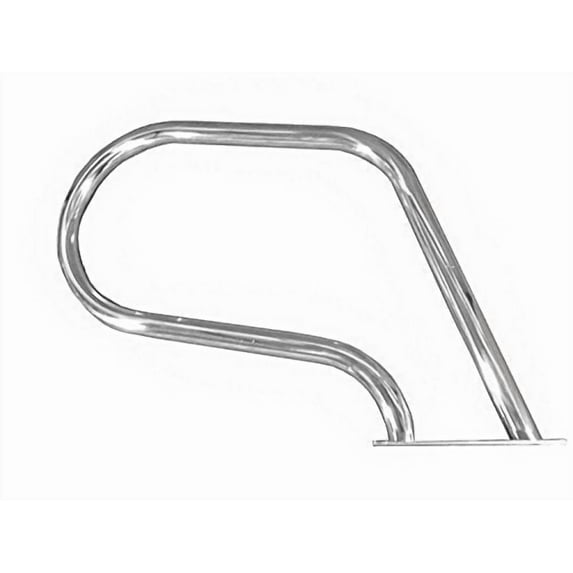 Fibropool Easy Mount Hand Rail with Base Plate, Small (Stainless Steel)