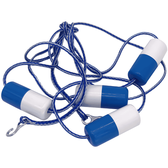 FibroPool 16ft Safety Rope with Floats, Pre-Assembled Divider Buoy with Hooks