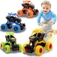 thumbnail image 1 of Ficcug 2 Pcs Pull Back Cars Toys Trucks,Friction Powered Cars for Kids,Alloy Off-Road Climbing Vehicles,Inertia Car Toys for 3 4 5 6+ Year Old Boys Girls, 1 of 7