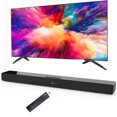 thumbnail image 1 of Ficcug 32" Sound Bars for TV,80W 5.0 Bluetooth Soundbar with Subwoofer,Wall Mountable 3D Surround Home Theate Speaker System,Wired & Wireless Connection,Black, 1 of 9